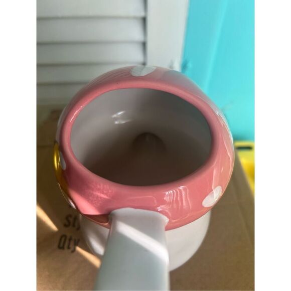 Rae Dunn Fairy Garden Ceramic Watering Can Planter Holder Pink Mushroom NIB - Picture 3 of 4